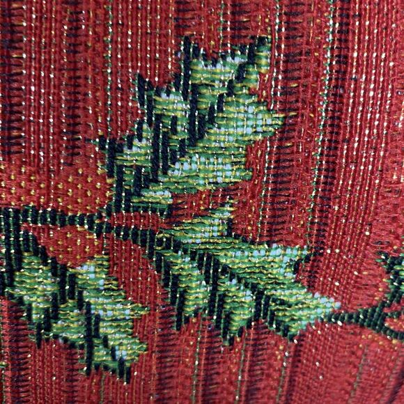 Burlap/Cotton Accent Throw Pillow "Seasons Greetings" Cross Stitch 15" Holiday - Picture 6 of 6